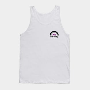 He/They Pronouns Asexual Rainbow Tank Top